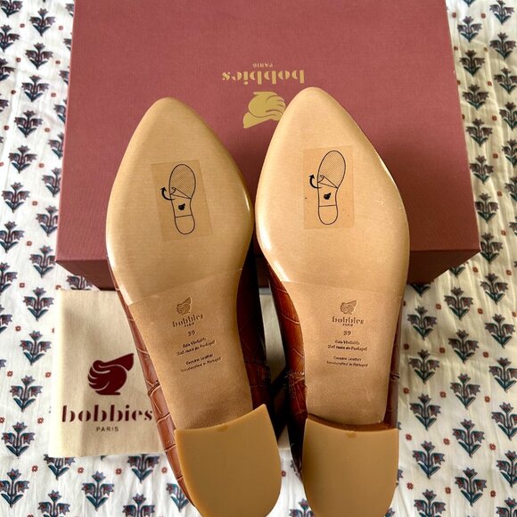 NWB Bobbies Brown/Cognac Leather Ankle Boots - Size 8 (US) / 39 (EU) - Picture 6 of 6